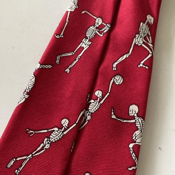 Antatomical Chart Co. Skeletons Plating Sports Tie. Silk. Made in USA - Picture 5 of 9